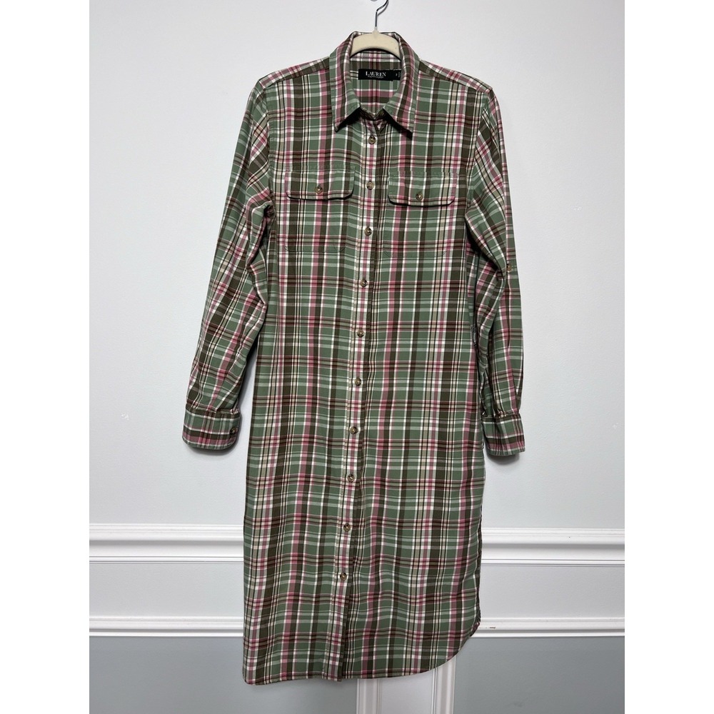 Lauren Ralph Lauren (2) Plaid Shirt Dress-Preppy-Equestrian-Cottagecore-Country